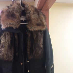 Faux fur khaki combo parka